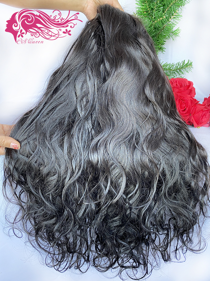 Csqueen Raw light wave 13*6 HD lace Frontal wig 100% Human Hair HD Wig 180%density - Click Image to Close